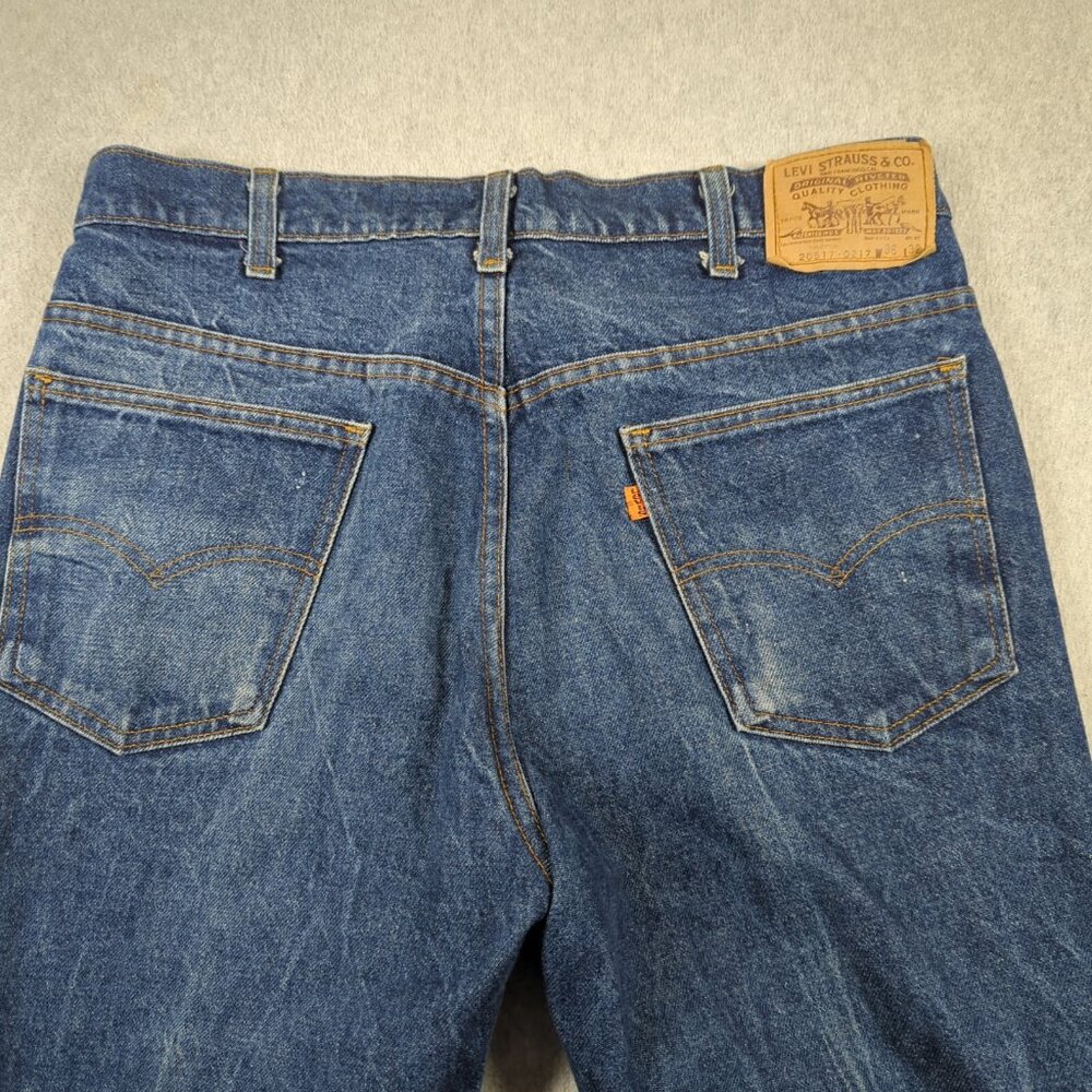 Vintage Levis 517 Jeans Mens 36x32 (Actual 34x29) Bootcut Orange Tab Made In USA - Picture 2 of 10